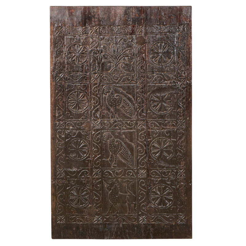 Animal Motif Carved Door Panel Coffee Table