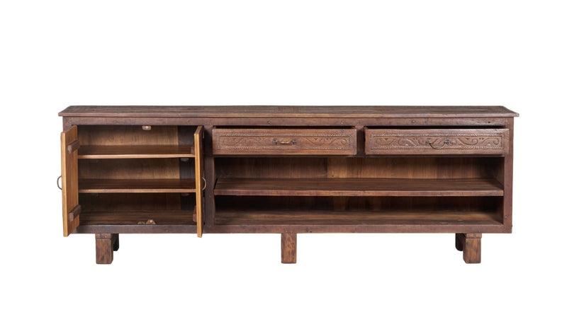 Teak Wood Long TV Console