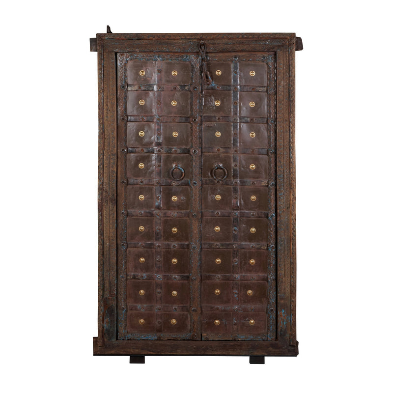Brass-Studded Iron Clad Haveli Door by Studio Vastu