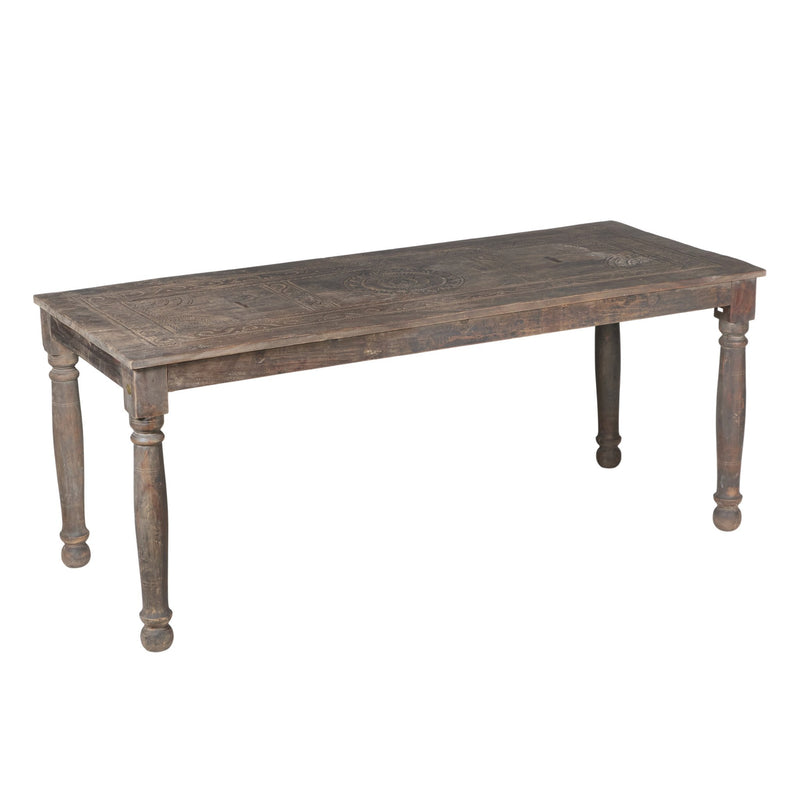 Carved Teak Dining Table by Studio Vastu