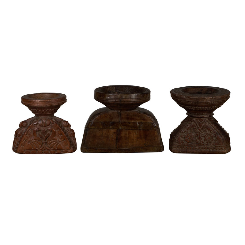 Carved Wooden Grain Seeder Vessels by Studio Vastu