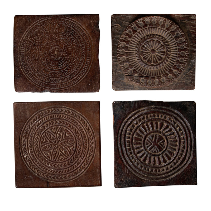 Carved Wooden Indian Biscuit Mold Block by Studio Vastu