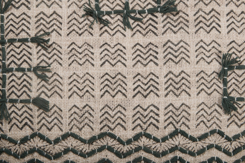 Cotton Chevron Tufted Cushion Cover by Studio Vastu