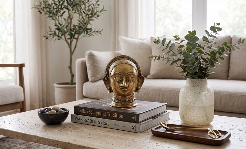 Goddess Gauri Brass Bust by Studio Vastu