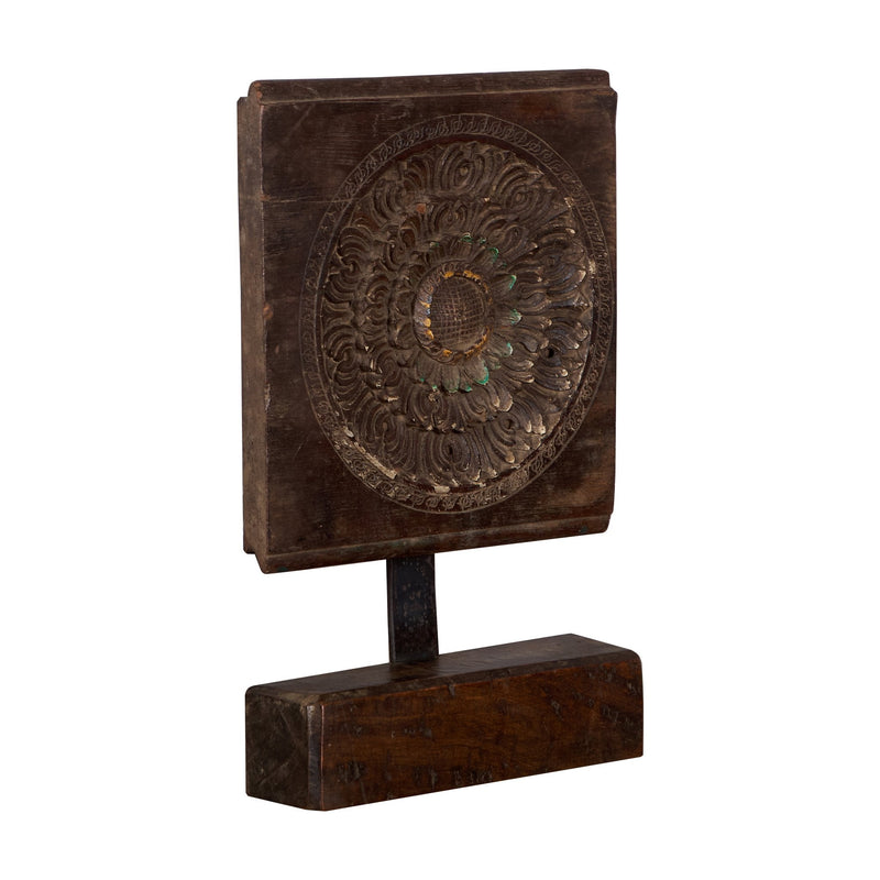 Mandala Rosette Wooden Fragment by Studio Vastu