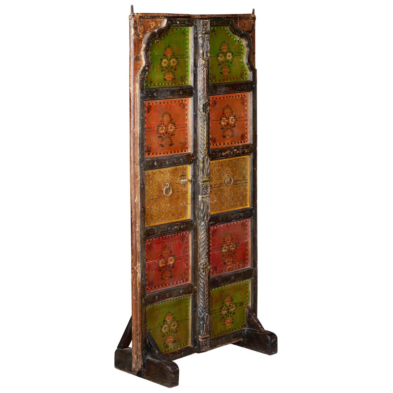 Painted Floral Haveli Door Panel by Studio Vastu
