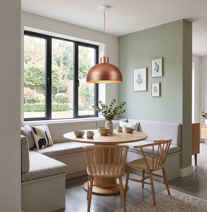 Patinated Copper Dome Pendant Light by Studio Vastu