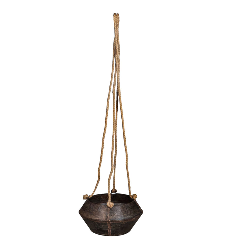 Patinated Iron Hanging Planter by Studio Vastu