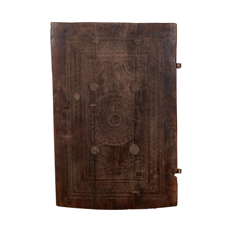 Rosette Carved Vintage Wood Panel by Studio Vastu