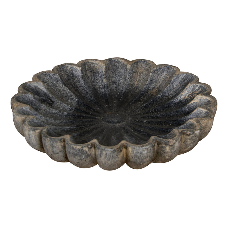Scalloped Marble Lotus Bowl by Studio Vastu