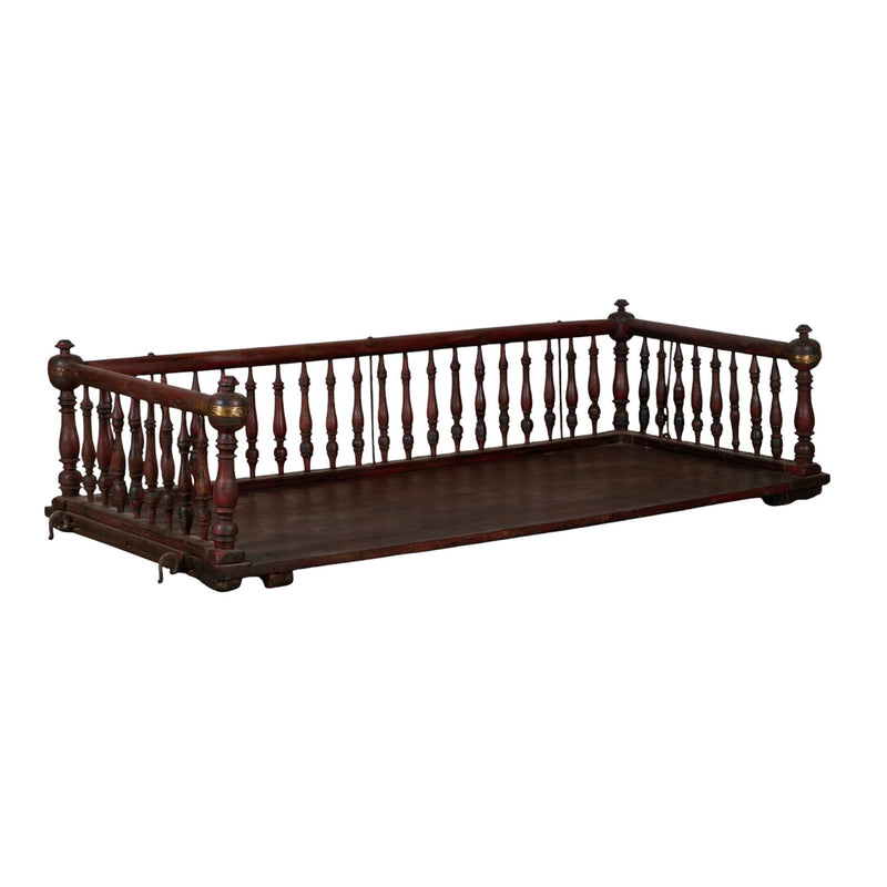 Turned Teak Spindle Jhula Swing by Studio Vastu