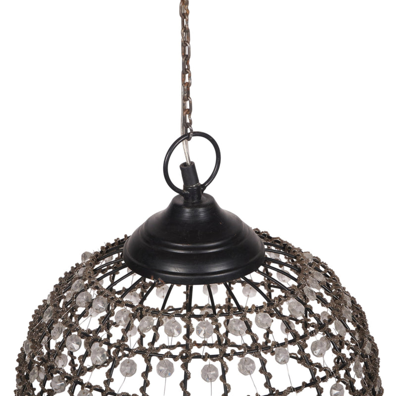 Woven Wire & Crystal Dome Pendant Light by Studio Vastu