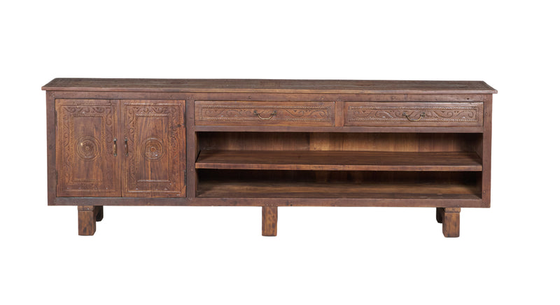 Teak Wood Long TV Console