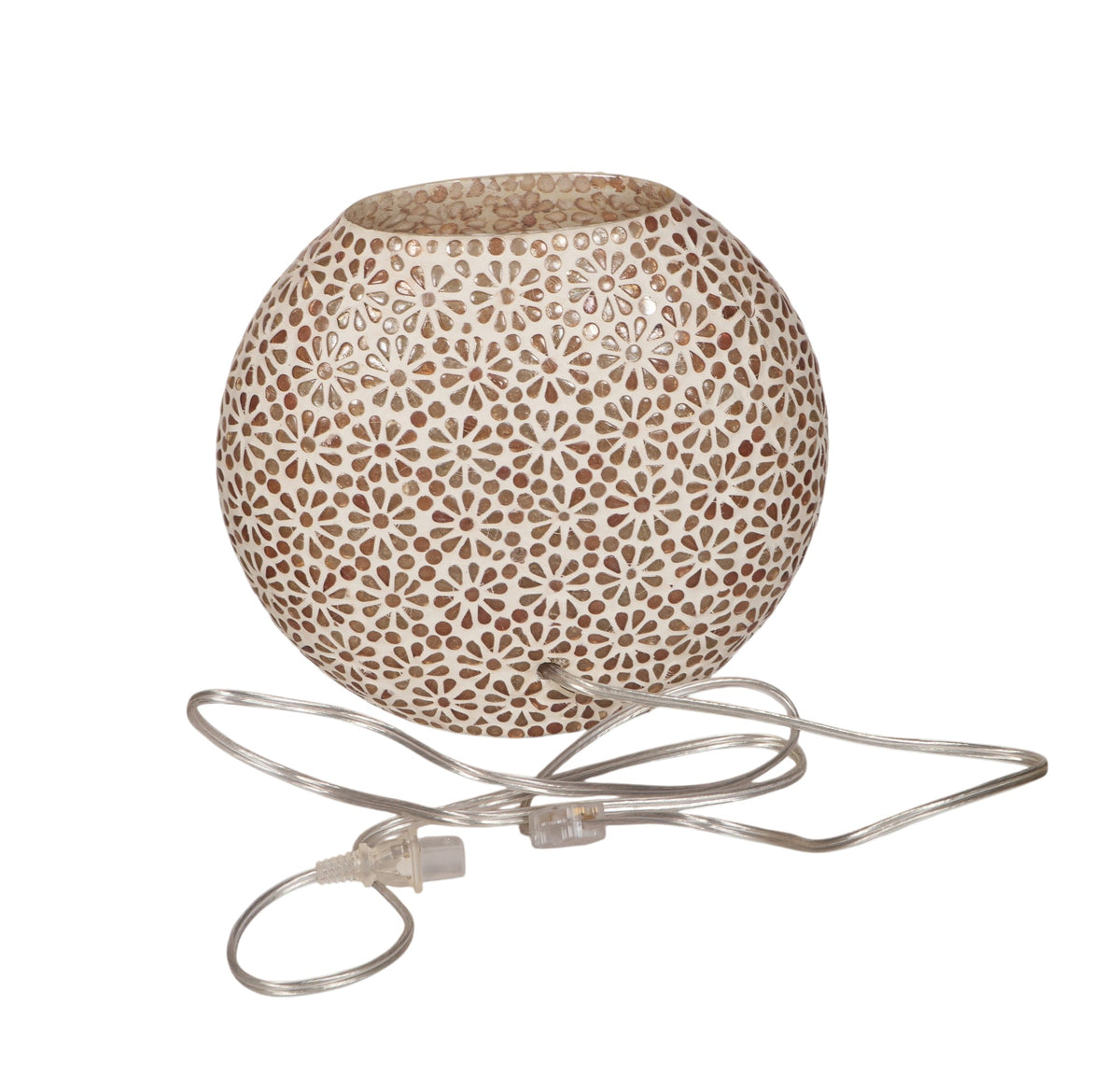 Amber Floral Mosaic Glass Orb Lamp by Studio Vastu