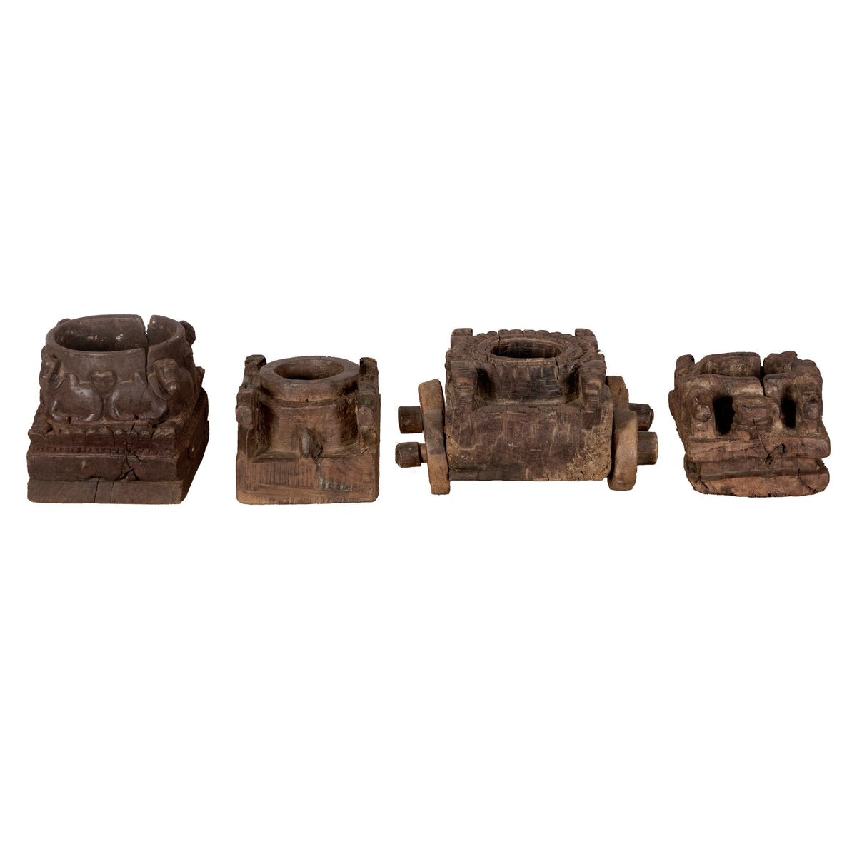 Animal Motif Carved Wood Vessel by Studio Vastu