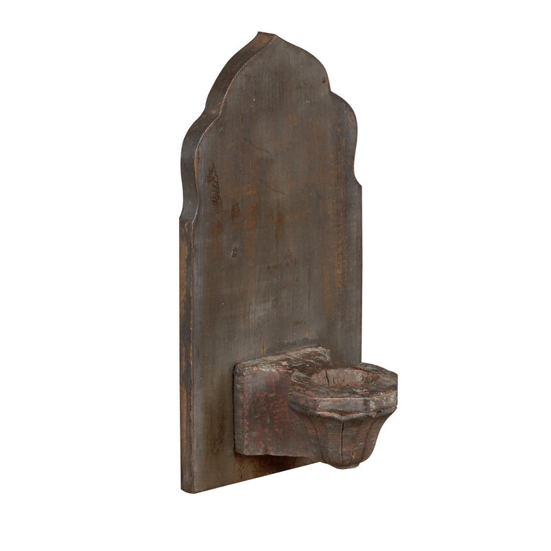 Arched Wood Jharokha-Style Accent Votive Sconce by Studio Vastu