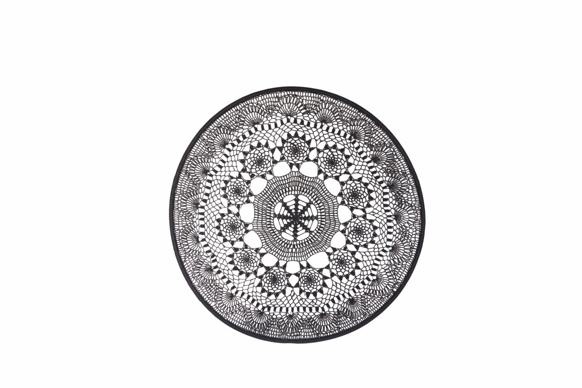 Black Cotton Rope Mandala Wall Art by Studio Vastu