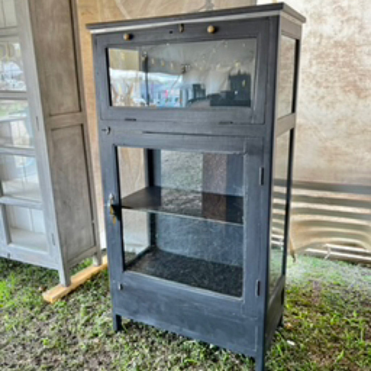 Black Glass Display Cabinet by Studio Vastu