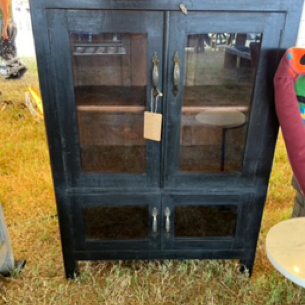 Black Timber Glass Display Cabinet by Studio Vastu