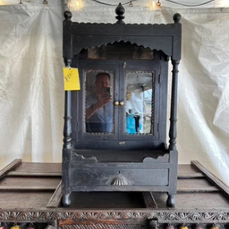Black Wooden Puja Ghar Temple by Studio Vastu