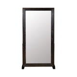 Blackened Wood and Iron Floor Mirror by Studio Vastu