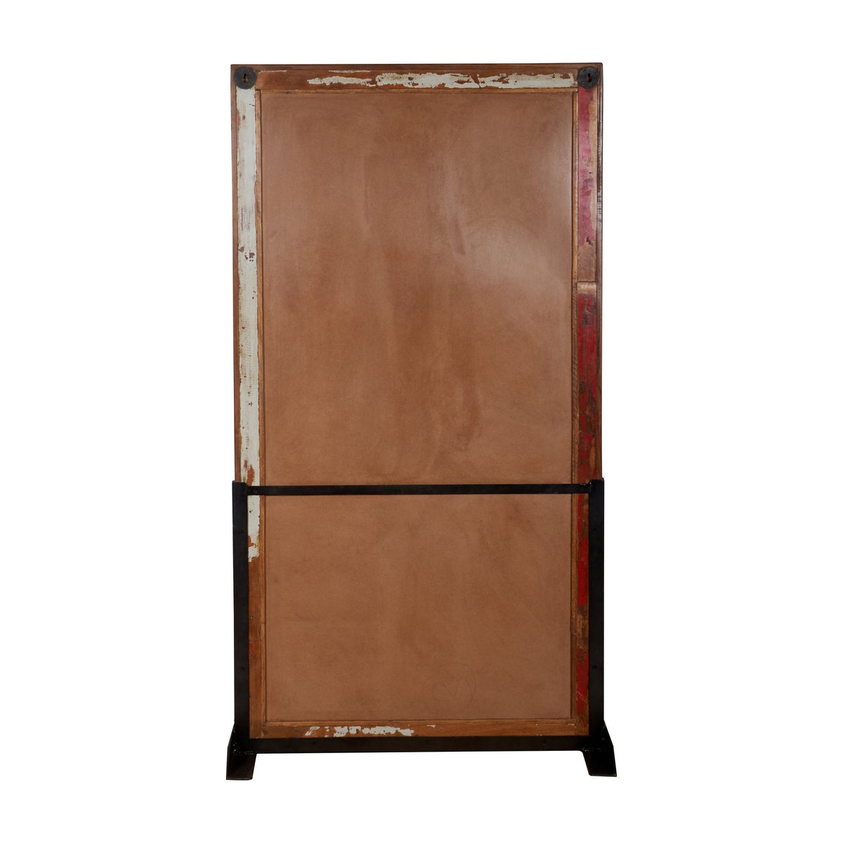 Blackened Wood and Iron Floor Mirror by Studio Vastu