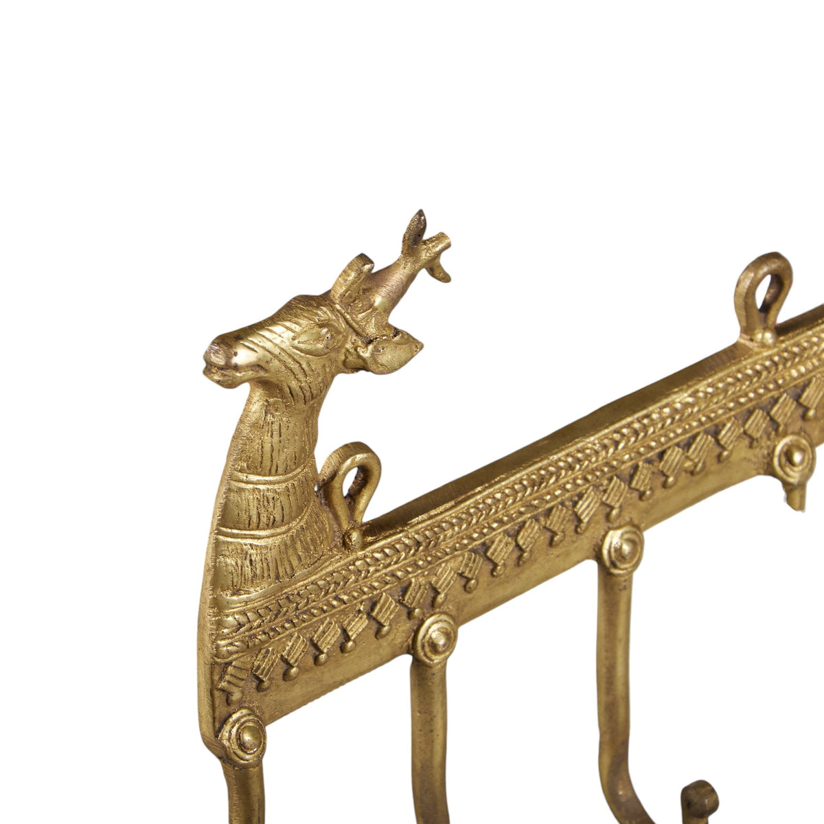 Brass Antelope Seven-Hook Wall Rack by Studio Vastu