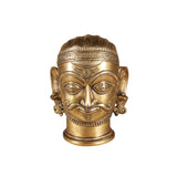 Brass Bhairava Folk Deity Bust by Studio Vastu