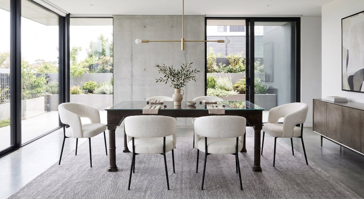 Brass-Fitted Wood Door Frame Dining Table by Studio Vastu