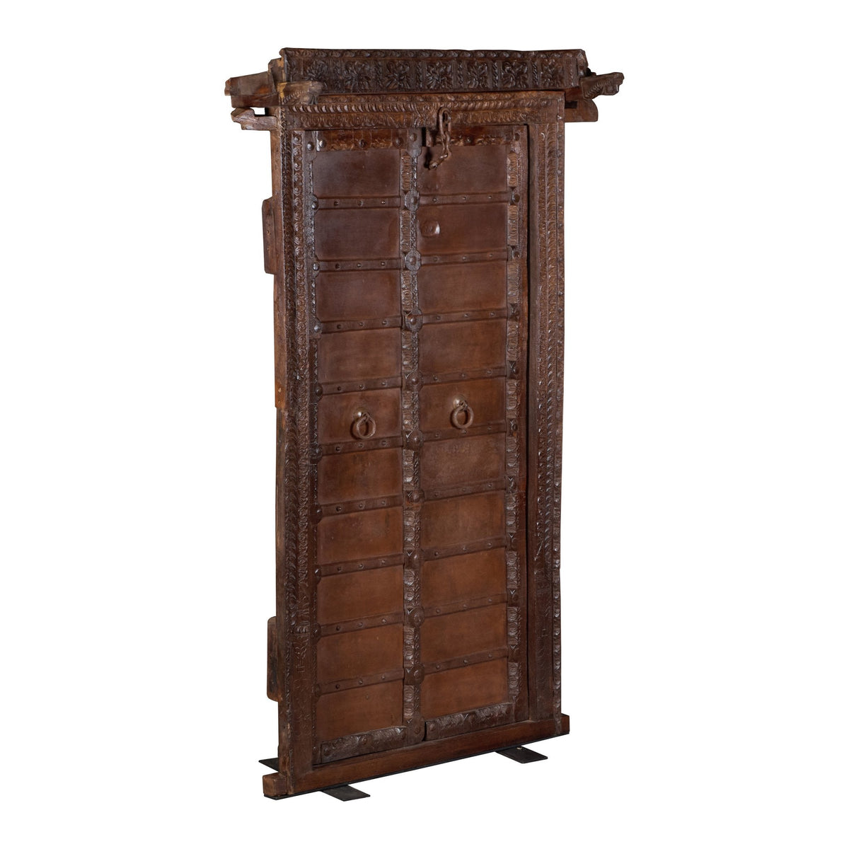 Brass-Studded Teak Haveli Door by Studio Vastu