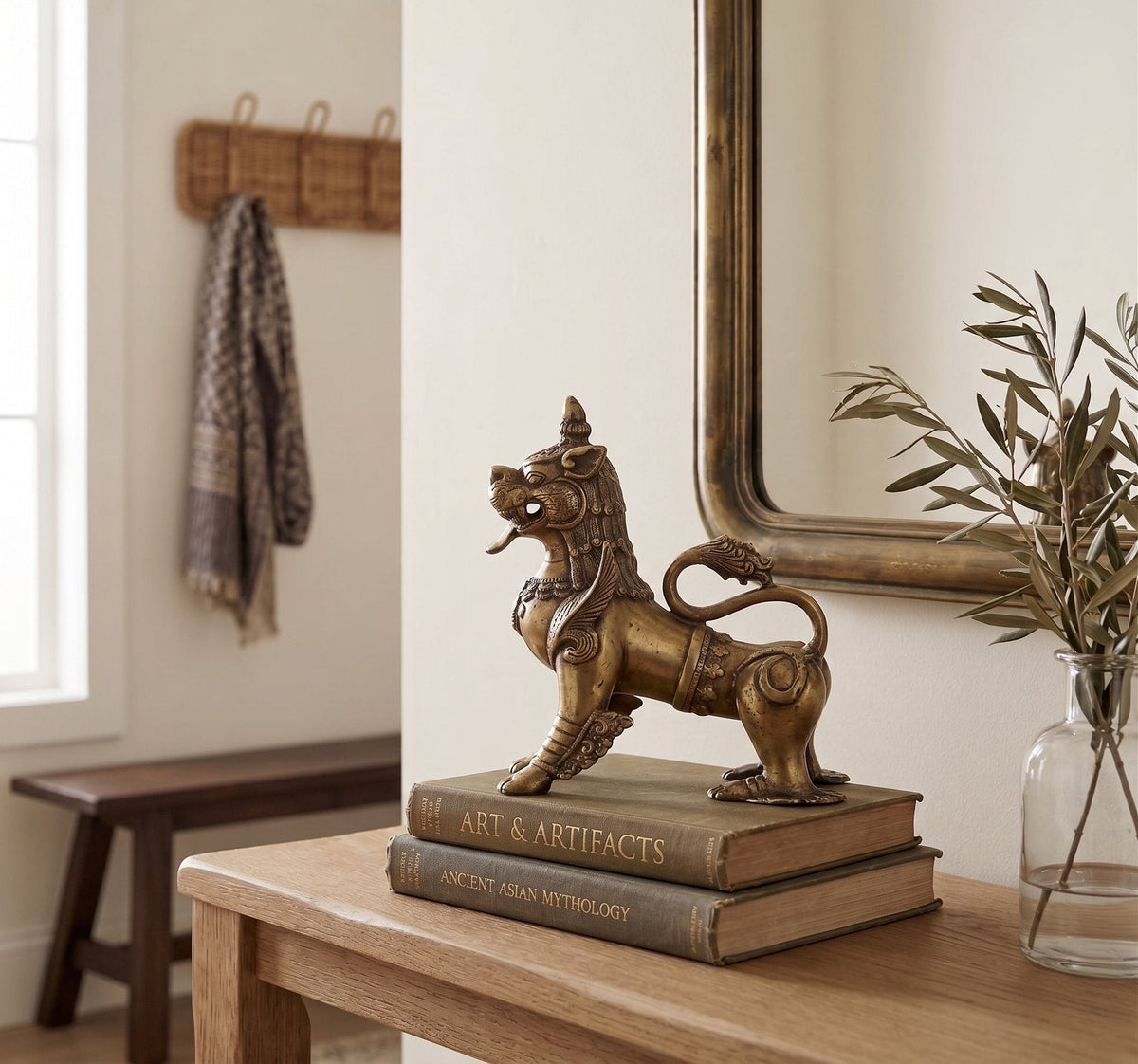 Brass Temple Guardian Lion by Studio Vastu