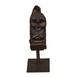 Carved Figural Wood Corbel on Iron Stand by Studio Vastu