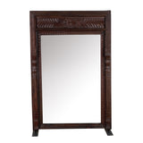 Carved Floral Wood Jharokha Mirror by Studio Vastu