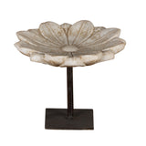 Carved Marble Lotus Pedestal Bowl by Studio Vastu