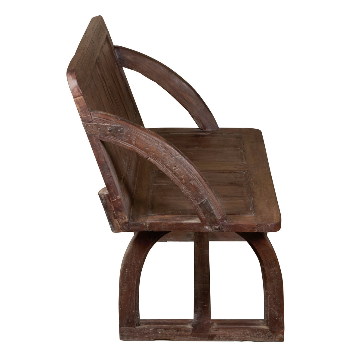 Carved Teak High-Back Bench by Studio Vastu