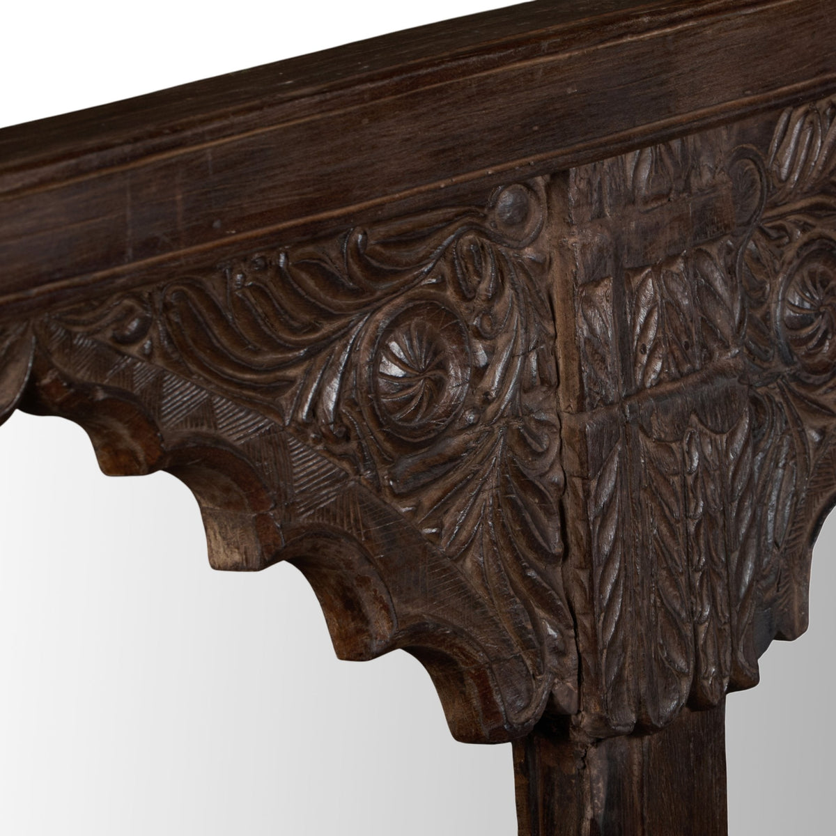 Carved Teak Jharokha Dual Arch Frame by Studio Vastu