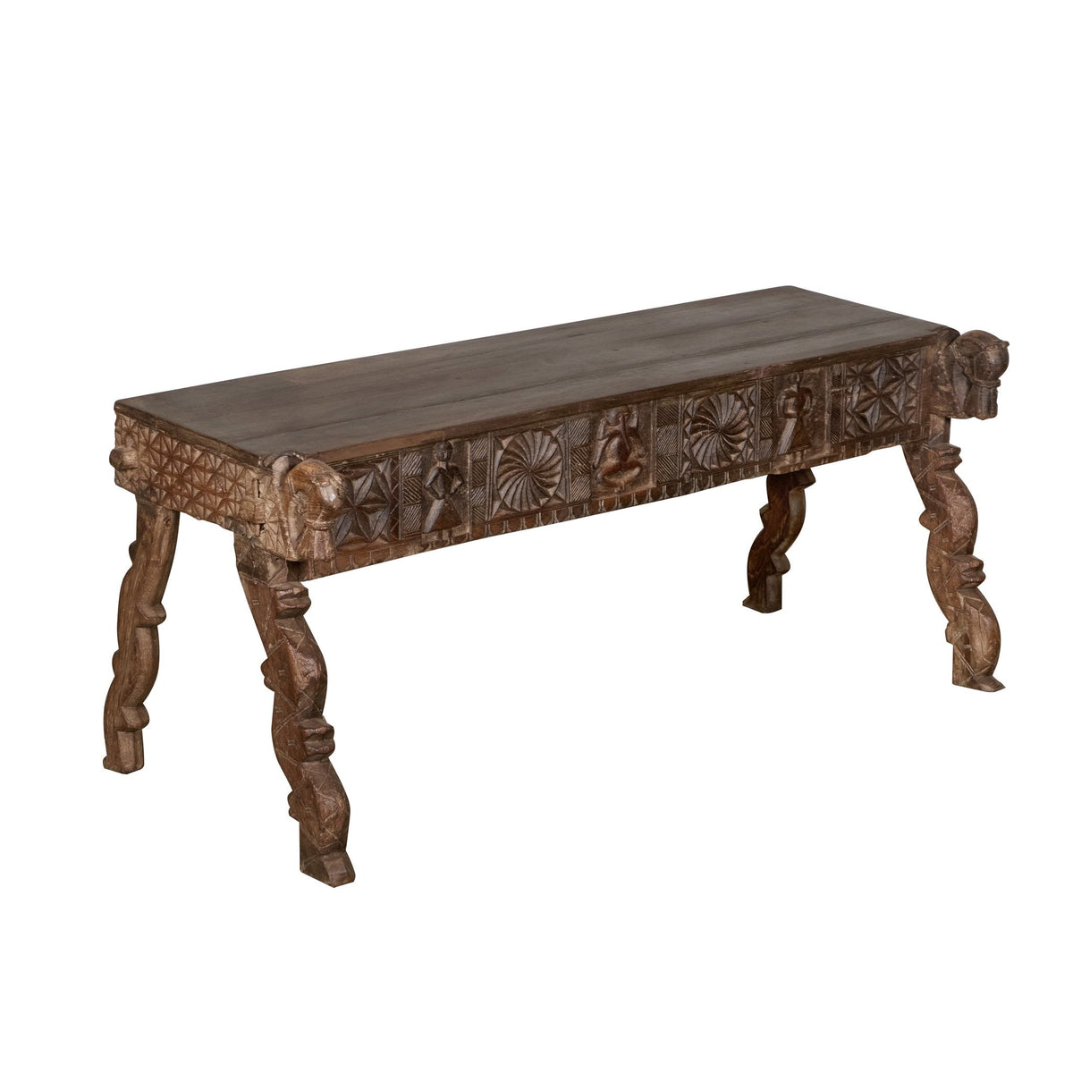 Carved Wood Damchiya Coffee Table by Studio Vastu