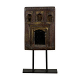 Carved Wood Jharokha-Style Accent Mirrored Accent on Stand by Studio Vastu