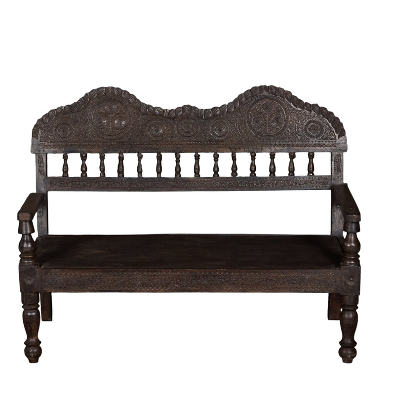 Carved Wood Three-Piece Seating Set by Studio Vastu