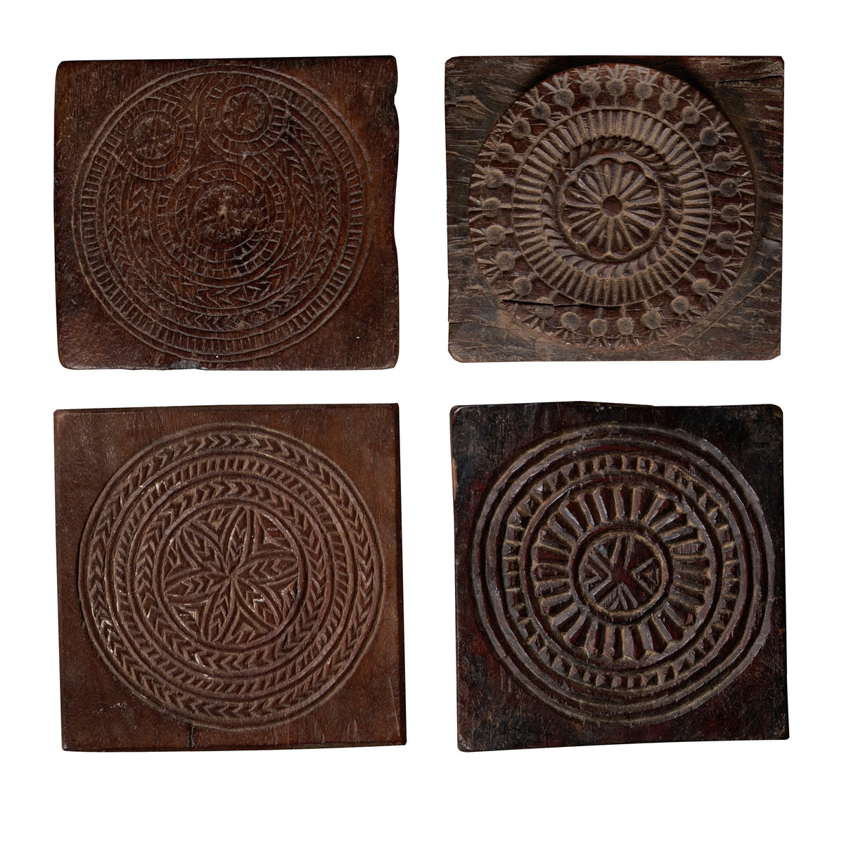 Carved Wooden Indian Biscuit Mold Block by Studio Vastu