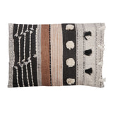 Charcoal & Terracotta Cotton Lumbar Pillow by Studio Vastu