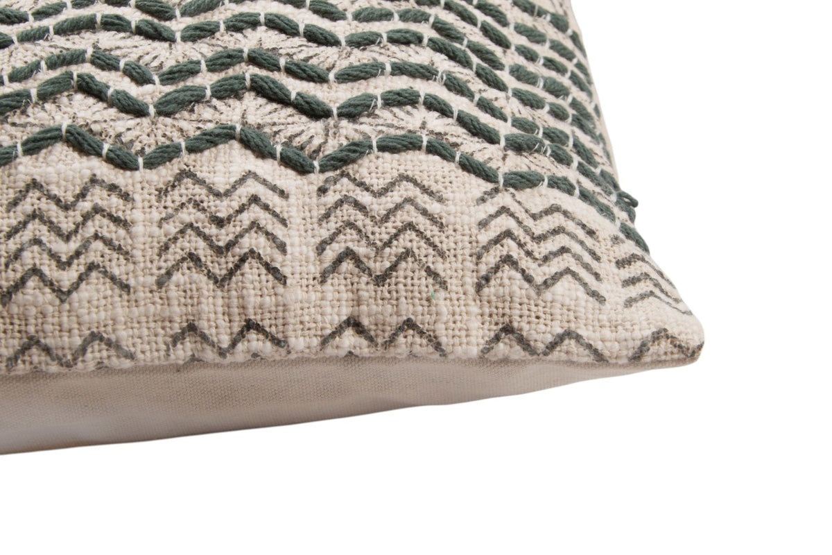Cotton Chevron Tufted Cushion Cover by Studio Vastu