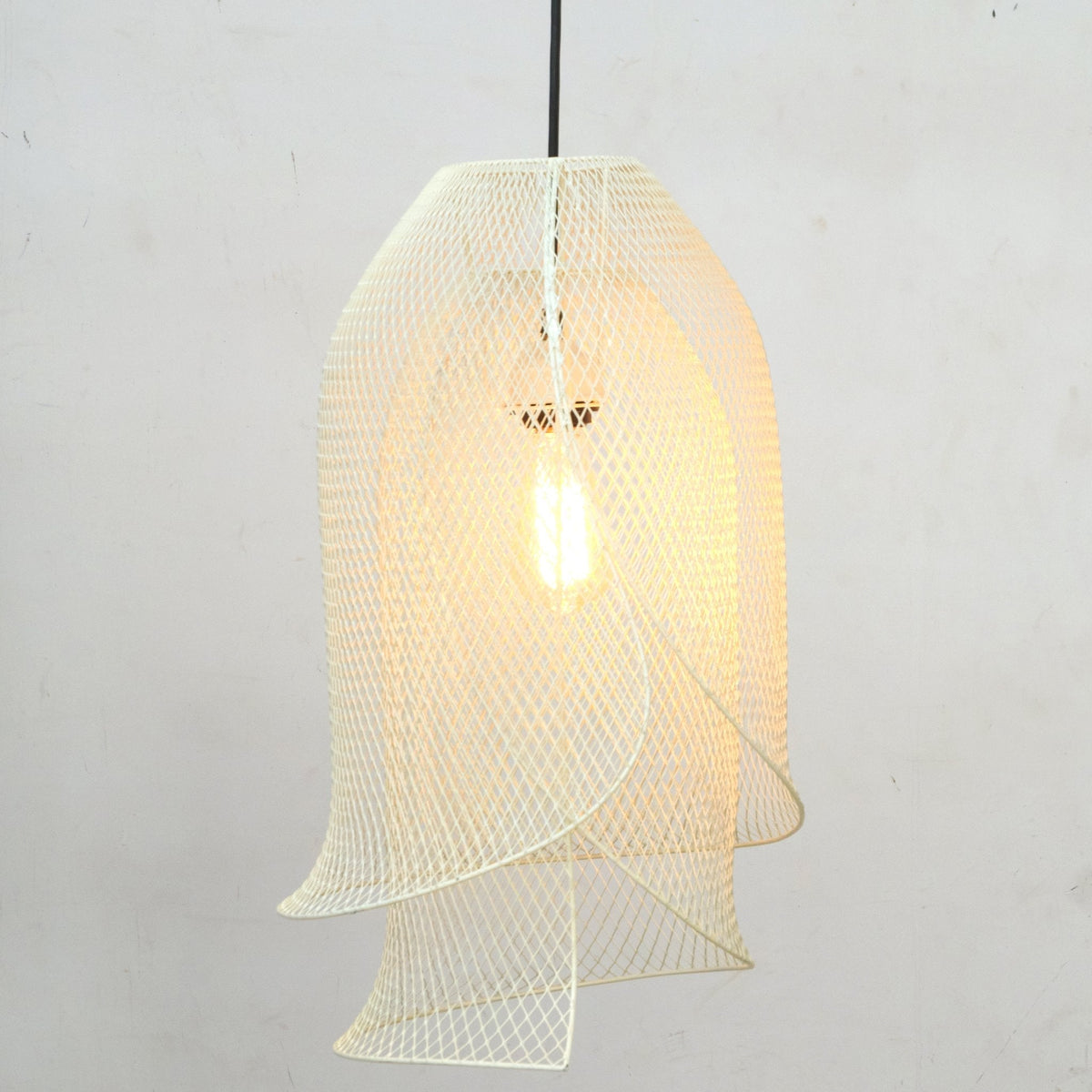 Cream Wire Mesh Lily Pendant Light by Studio Vastu