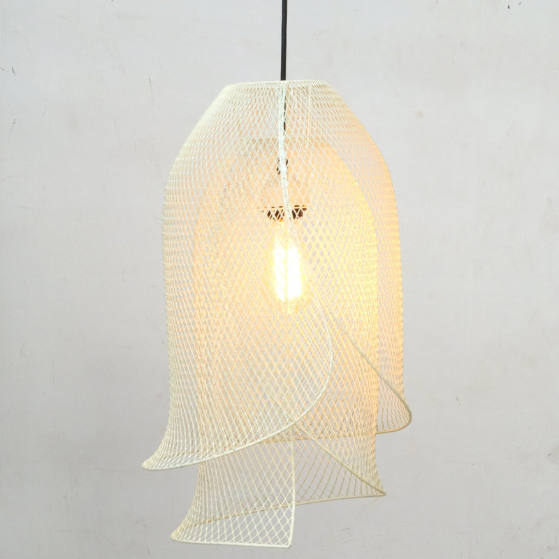 Cream Wire Mesh Lily Pendant Light by Studio Vastu