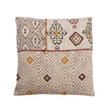 Earth Tone Embroidered Cotton Pillow Cover by Studio Vastu