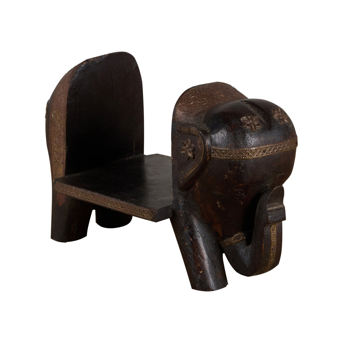 Elephant Brass-Fitted Wood Book Stand by Studio Vastu