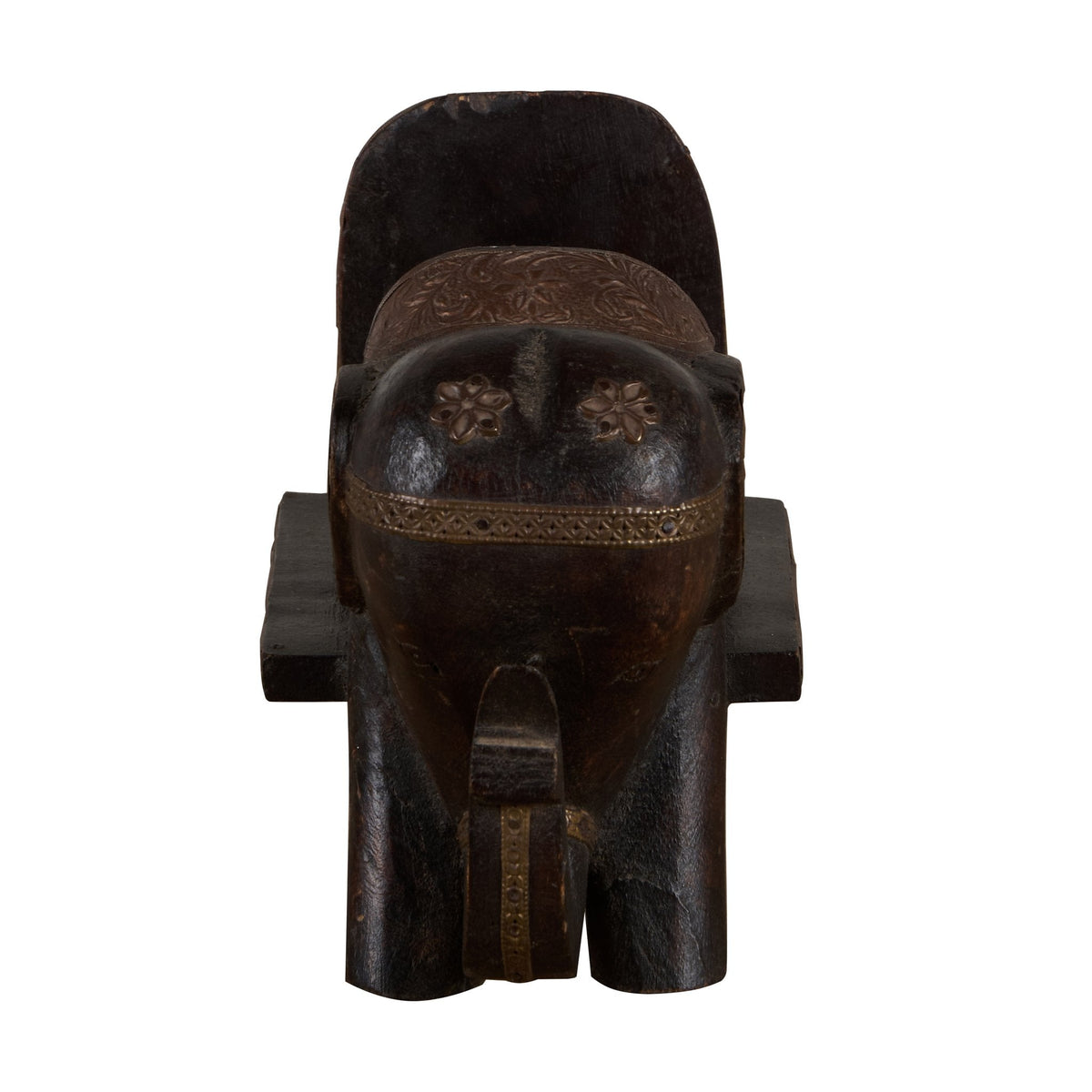 Elephant Brass-Fitted Wood Book Stand by Studio Vastu
