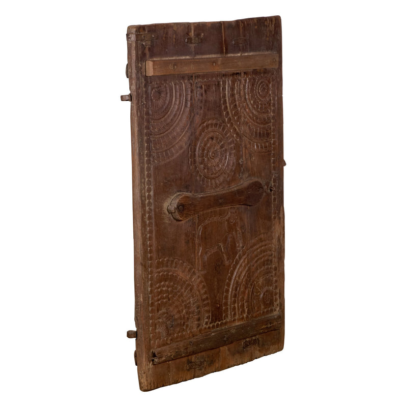 Elephant Motif Vintage Wooden Door Panel by Studio Vastu