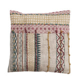 Embroidered Cotton Patchwork Pillow Cover by Studio Vastu
