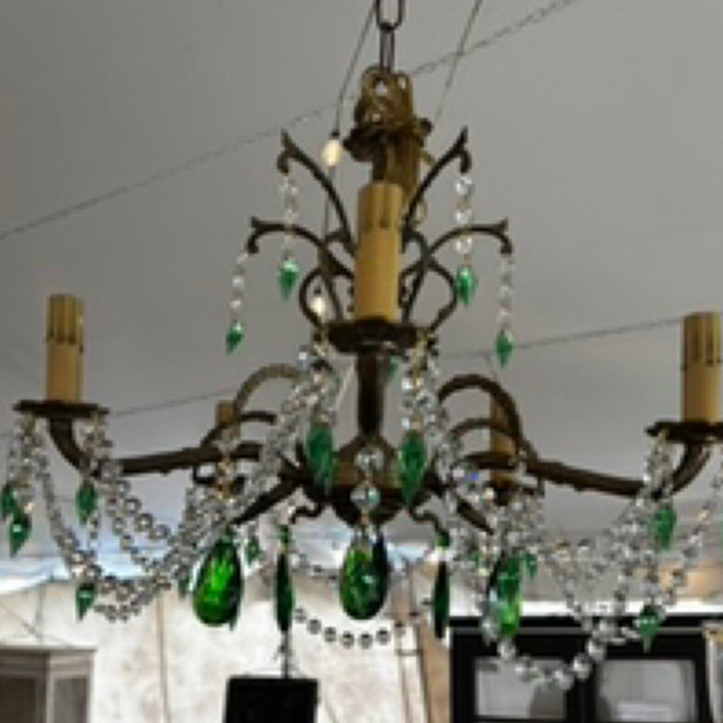 Emerald Crystal Beaded Chandelier by Studio Vastu